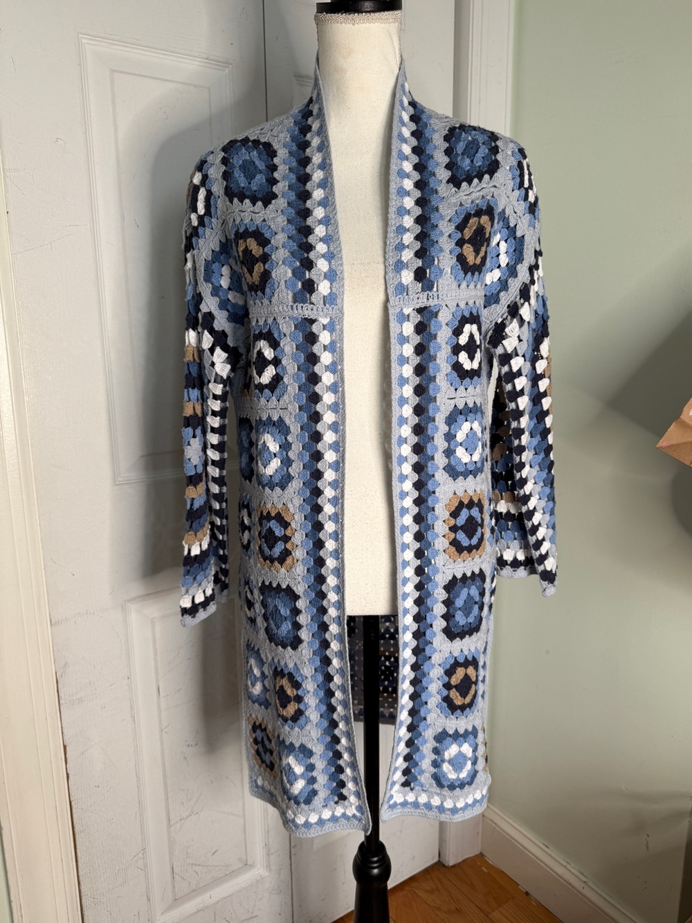 Y2K Crochet Bohemian Hippie Full-Length Festival Cardigan by Charlie B